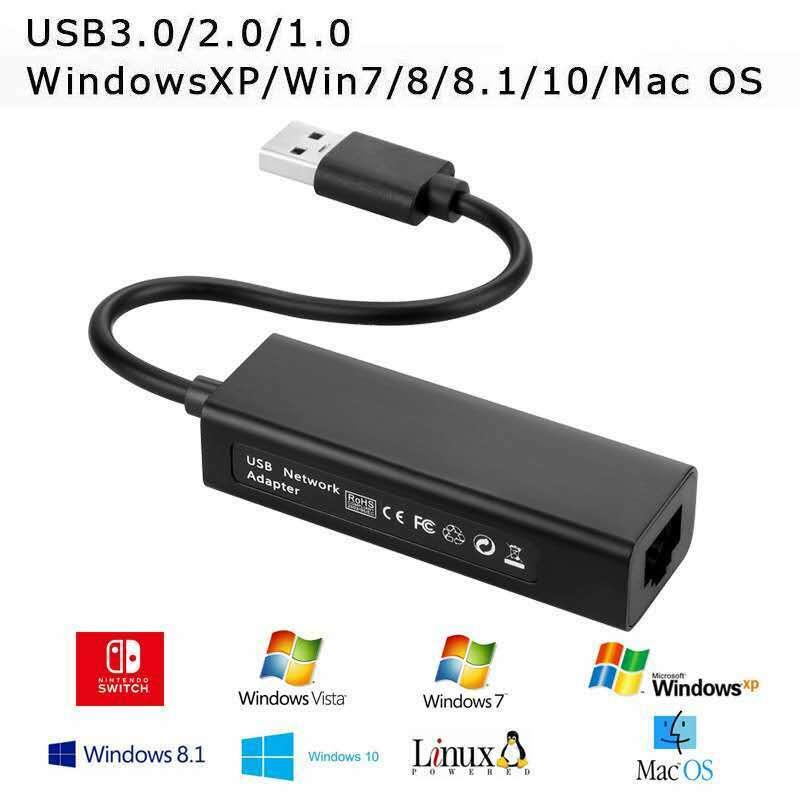 USB to RJ45 Lan Ethernet Adapter Network Card For Laptop Mac PC Nintendo Switch - BESTA